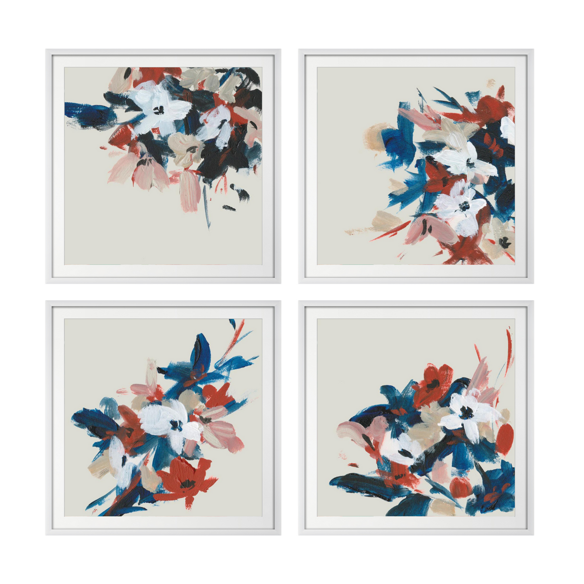 Indigo and Crimson Blooms VI
